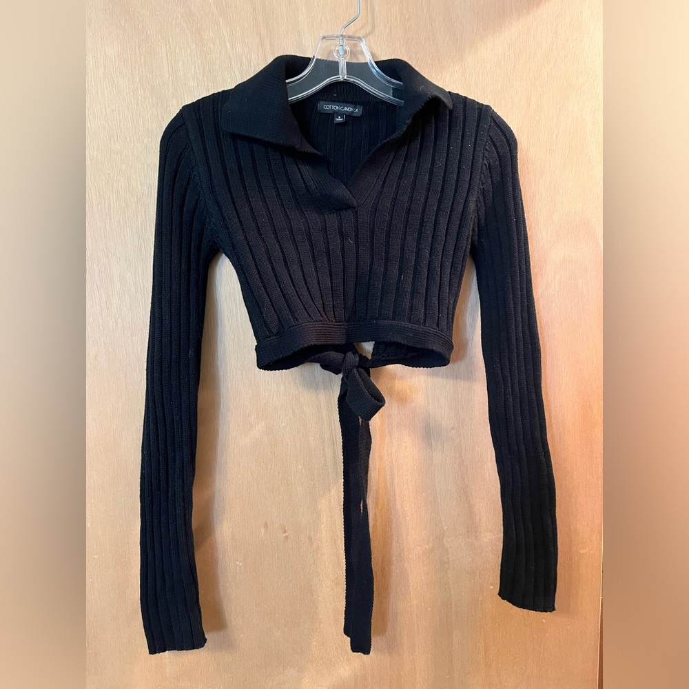 Cropped Collared Sweater
